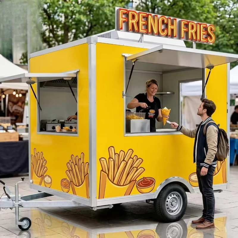 Food Snacks Easy - عربة وجبات خفيفة متنقلة بعجلات، شاحنة