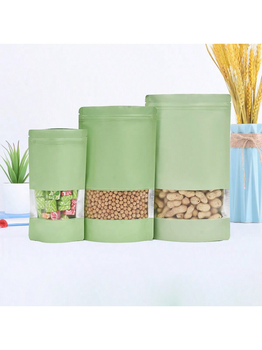 50/100 قطعة أكياس طعام خضراء ق - مراجعة Food Snacks That Are Green وسعره