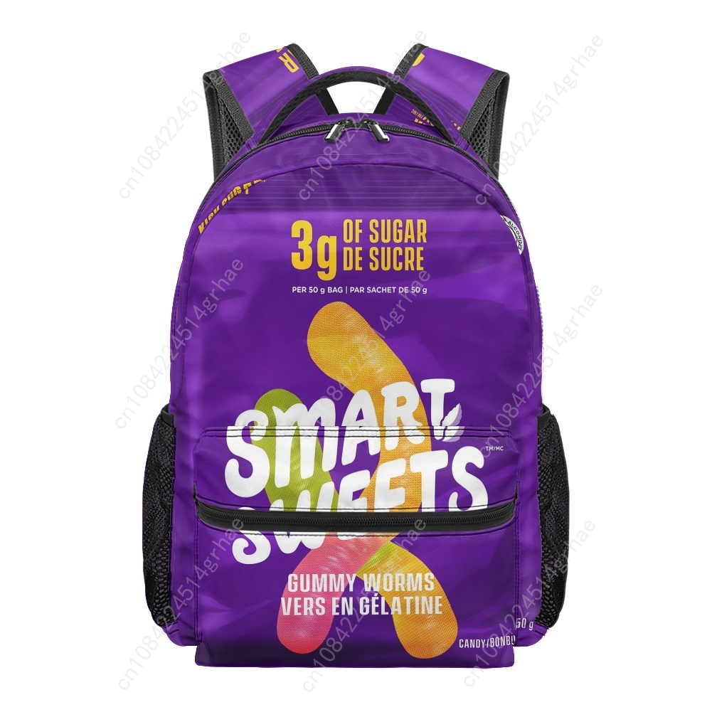 حقيبة ظهر طلابية مطبوعة بتصميم - مراجعة Food Snacks Candy وسعره